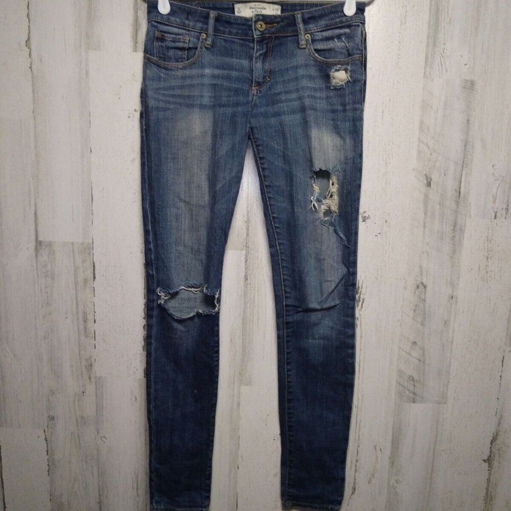 Abercrombie & Fitch The A & F Super Skinny Women's Blue Denim Jeans Size 2L